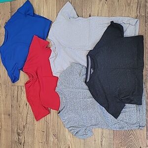 5 Cat & Jack Soft Tees Red, Blue, Light Gray, Heather Gray and Charcoal Size L